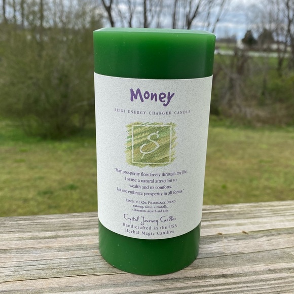 Crystal Journey Other - Money Reiki Pillar Candle Crystal Journey Candles USA 3x6 Pillar Candle NWT